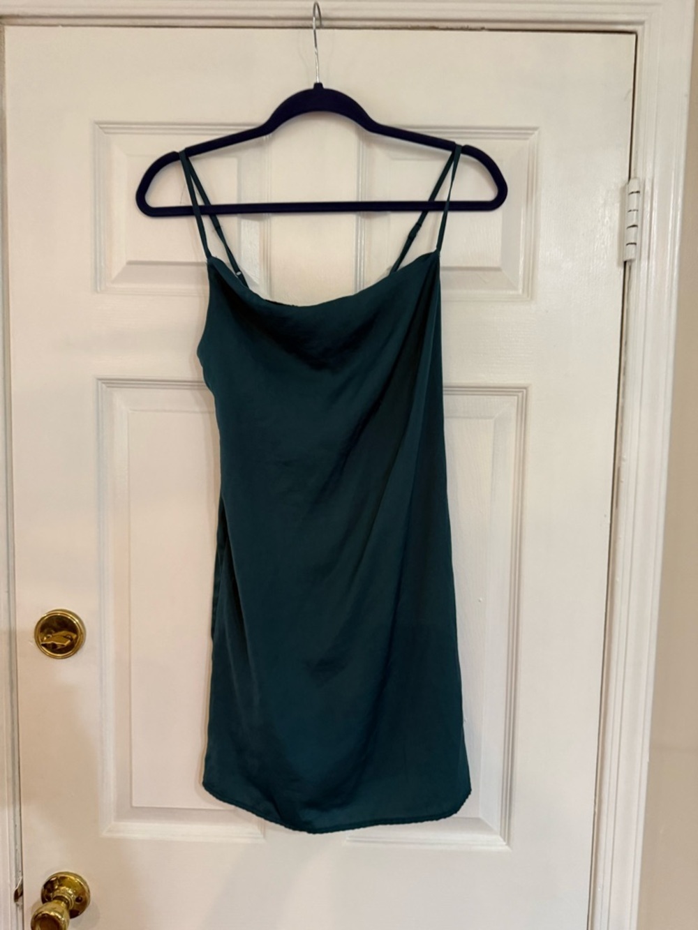 American Eagle Outfitters Dark Green Slip Dress with Cowl Neck